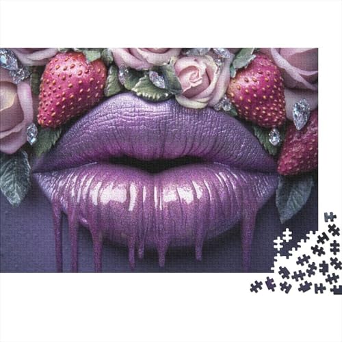 Strawberry Lips 1000-teiliges Puzzle Für Erwachsene Und Kinder Ab 12 Jahren – Tolles Geburtstagsgeschenk Für Erwachsene 1000pcs (75x50cm) von CPXSEMAZA