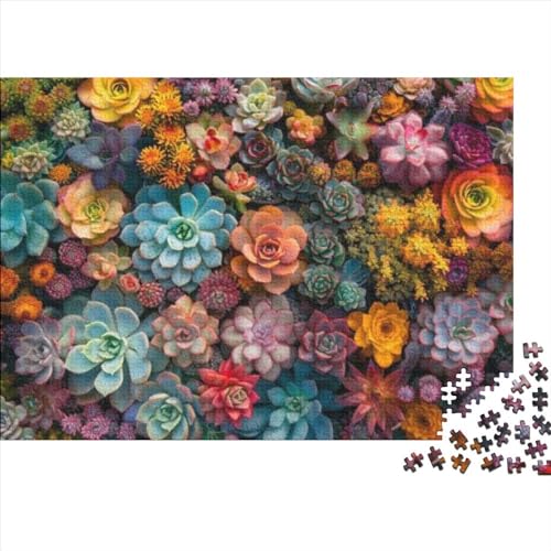 Succulents Puzzle, 1000 Teile Puzzle, Erwachsene Puzzle, Einzigartiges Puzzle, Familienpuzzle, Denkspiel 1000pcs (75x50cm) von CPXSEMAZA