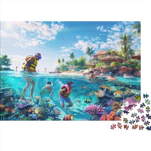 Summer Diving 500 Teile Puzzle 500 Teiliges Puzzle Für Erwachsene Geschicklichkeitsspiel Für Die Ganze Familie Puzzle Farbenfrohes Erwachsenenpuzzle Ab 14 Jahren 500pcs (52x38cm) von CPXSEMAZA