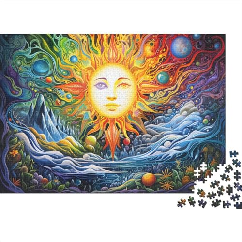 Sun Face Jigsaw Puzzle Für Sohn/Kinder Familie Zusammen 1000 Schlafzimmer Dekoration Puzzles Erwachsene 1000 Stück Holz Puzzle Spiel Kinder Geschenk 1000pcs (75x50cm) von CPXSEMAZA