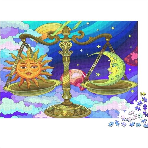 Sun and Moon Jigsaw Puzzle Für Sohn/Kinder Familie Zusammen 300 Schlafzimmer Dekoration Puzzles Erwachsene 300 Stück Holz Puzzle Spiel Kinder Geschenk 300pcs (40x28cm) von CPXSEMAZA