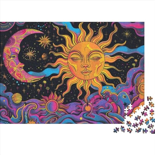 Sun and Moon Puzzle, 300 Teile Puzzle, Erwachsene Puzzle, Einzigartiges Puzzle, Familienpuzzle, Denkspiel 300pcs (40x28cm) von CPXSEMAZA