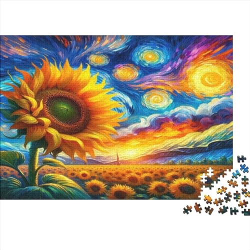 Sunflower Jigsaw Puzzle Für Sohn/Kinder Familie Zusammen 300 Schlafzimmer Dekoration Puzzles Erwachsene 300 Stück Holz Puzzle Spiel Kinder Geschenk 300pcs (40x28cm) von CPXSEMAZA