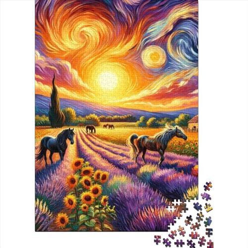 Sunset Farm Jigsaw Puzzle Für Sohn/Kinder Familie Zusammen 1000 Schlafzimmer Dekoration Puzzles Erwachsene 1000 Stück Holz Puzzle Spiel Kinder Geschenk 1000pcs (75x50cm) von CPXSEMAZA