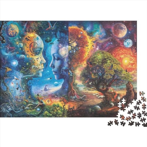 Surrealism Jigsaw Puzzle Für Sohn/Kinder Familie Zusammen 1000 Schlafzimmer Dekoration Puzzles Erwachsene 1000 Stück Holz Puzzle Spiel Kinder Geschenk 1000pcs (75x50cm) von CPXSEMAZA