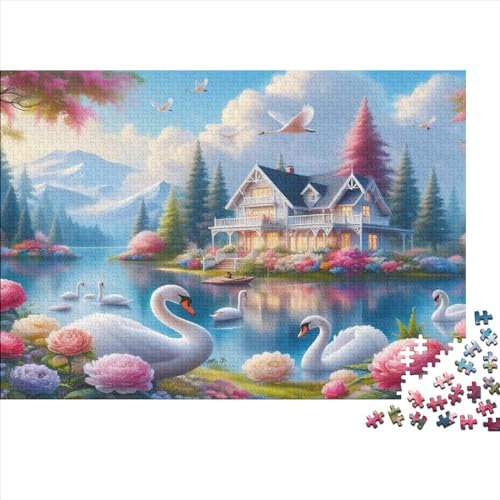 Swan Lake Holzpuzzle 500 Teile | Einzigartiges Puzzle | Puzzles Für Erwachsene 500pcs (52x38cm) von CPXSEMAZA