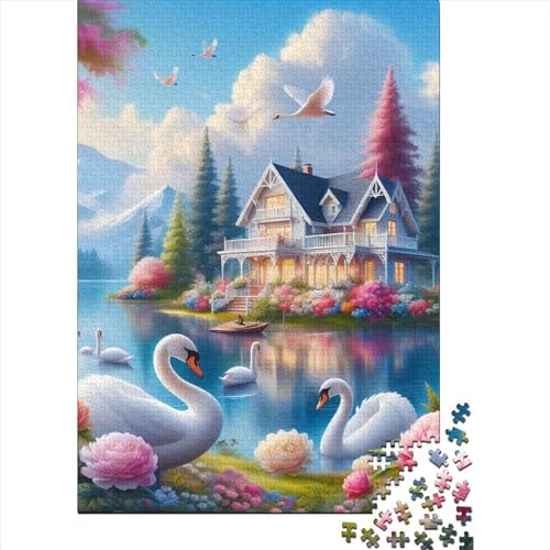 Swan Lake Puzzle, 1000 Teile Puzzle, Erwachsene Puzzle, Einzigartiges Puzzle, Familienpuzzle, Denkspiel 1000pcs (75x50cm) von CPXSEMAZA