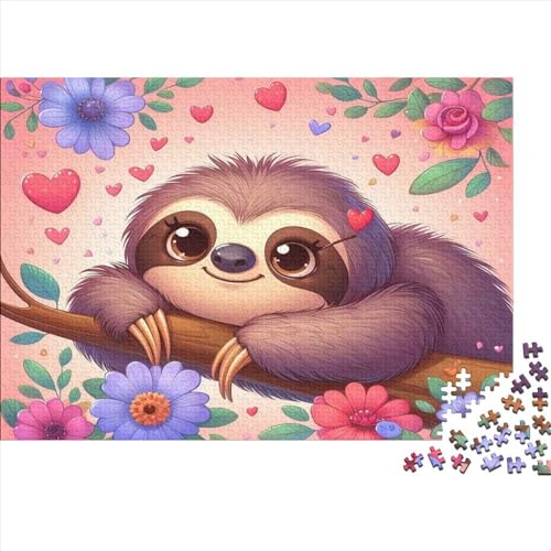 Sweet Sloth Puzzles Für Erwachsene 300 Teile Puzzle 300 Teile Impossible Puzzle 300 Puzzles Für Erwachsene Spielzeug Und Spiele 300pcs (40x28cm) von CPXSEMAZA