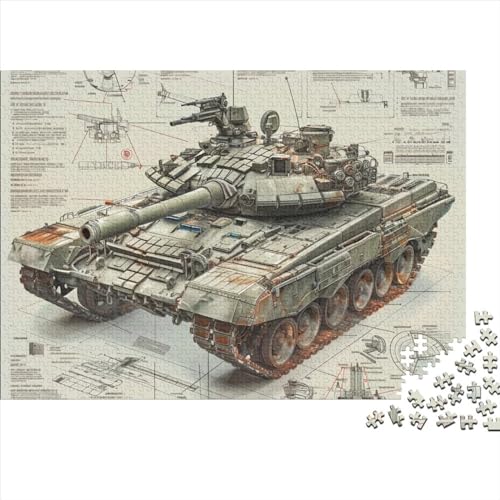 Tank Puzzle, 300 Teile Puzzle, Erwachsene Puzzle, Einzigartiges Puzzle, Familienpuzzle, Denkspiel 300pcs (40x28cm) von CPXSEMAZA