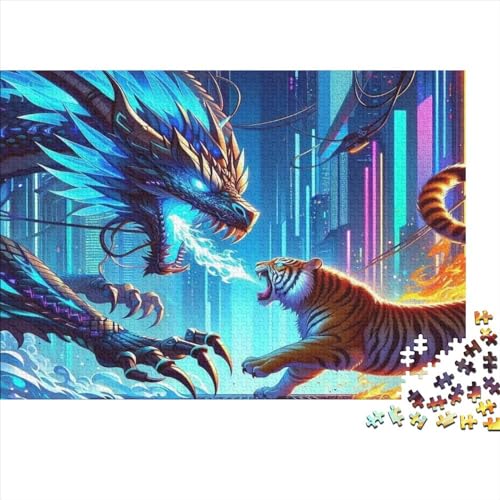 Tiger and Dragon Puzzle, 500 Teile Puzzle, Erwachsene Puzzle, Einzigartiges Puzzle, Familienpuzzle, Denkspiel 500pcs (52x38cm) von CPXSEMAZA