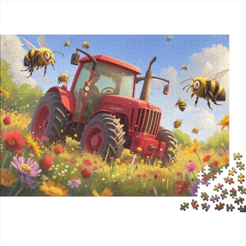 Tractor and Bees Puzzle, 500 Teile Puzzle, Erwachsene Puzzle, Einzigartiges Puzzle, Familienpuzzle, Denkspiel 500pcs (52x38cm) von CPXSEMAZA