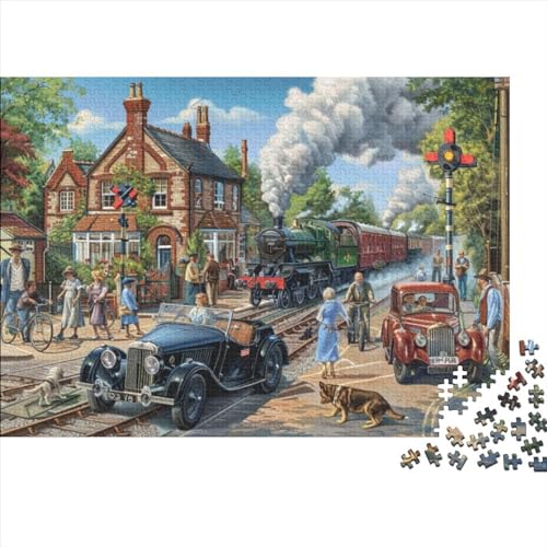 Train Town Puzzle, 1000 Teile Puzzle, Erwachsene Puzzle, Einzigartiges Puzzle, Familienpuzzle, Denkspiel 1000pcs (75x50cm) von CPXSEMAZA