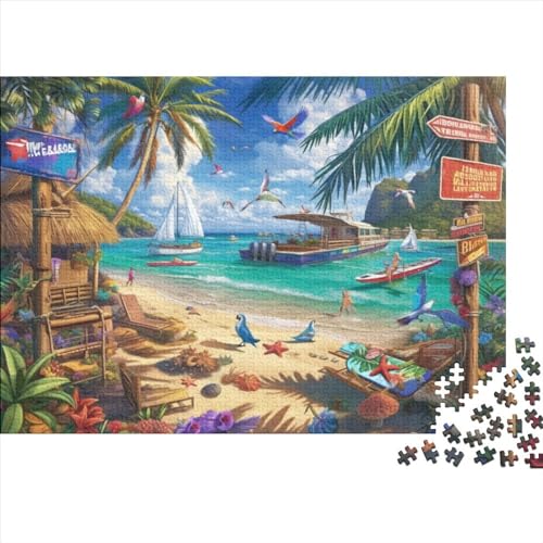 Tropical Resort Island Puzzle, 300 Teile Puzzle, Erwachsene Puzzle, Einzigartiges Puzzle, Familienpuzzle, Denkspiel 300pcs (40x28cm) von CPXSEMAZA