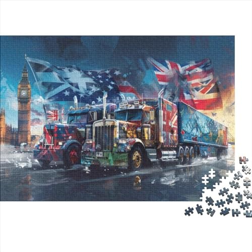 Truck Theme 300-teiliges Holzpuzzle Für Erwachsene, 300-teiliges Puzzle, Einzigartige Heimdekoration Und Geschenke, 300-teiliges Puzzle, Spielzeug Und Spiele 300pcs (40x28cm) von CPXSEMAZA