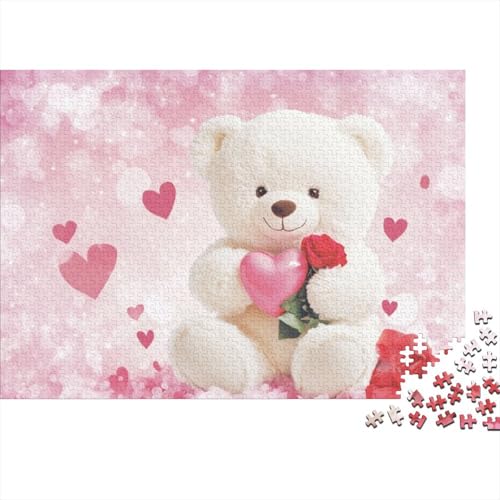 Valentine's Day Bear Puzzle Für Erwachsene 1000 Valentine's Day Gift Puzzle 1000 Teile Für Erwachsene Geschenke 1000pcs (75x50cm) von CPXSEMAZA