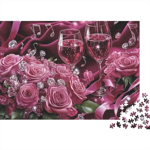 Valentine's Day Theme Puzzle 1000 Teile Für Erwachsene |Romantic Rose Puzzle | 1000-teiliges Puzzle, Lernspiele, Heimdekorationspuzzle 1000pcs (75x50cm) von CPXSEMAZA