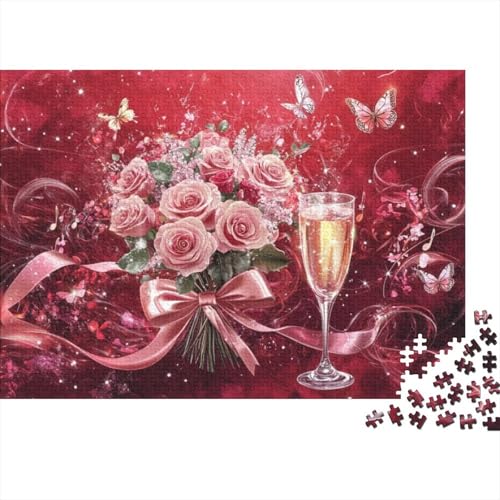 Valentine's Day Theme Puzzle Für Erwachsene, 1000 Teile, Puzzle Für Erwachsene, Lernspiel, Herausforderungsspielzeug Romantic Rose 1000-teiliges Puzzle Für Erwachsene Und Kinder. Lernspiele, Heimdekor von CPXSEMAZA