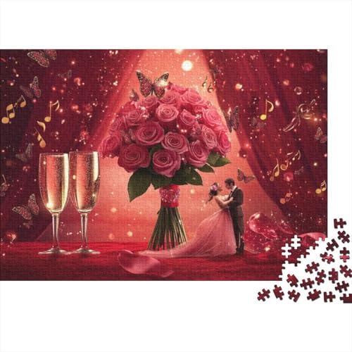 Valentine's Day Theme Puzzle Für Erwachsene 1000 Romantic Rose Puzzle 1000 Teile Für Erwachsene Geschenke 1000pcs (75x50cm) von CPXSEMAZA