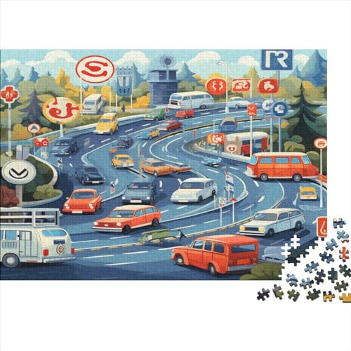 Vehicles on The Highway Puzzle, 300 Teile Puzzle, Erwachsene Puzzle, Einzigartiges Puzzle, Familienpuzzle, Denkspiel 300pcs (40x28cm) von CPXSEMAZA