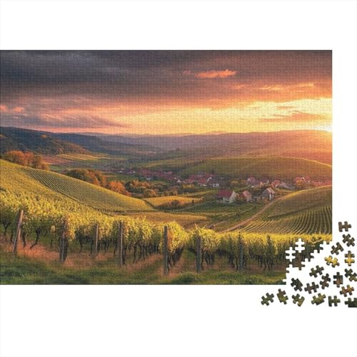 Vineyards at Sunset Puzzles 300 Teile Für Erwachsene Puzzles Für Erwachsene 300 Teile Puzzle Lernspiele Heimdekoration Puzzle 300pcs (40x28cm) von CPXSEMAZA