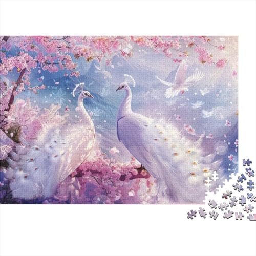 White Peacock Puzzle, 300 Teile Puzzle, Erwachsene Puzzle, Einzigartiges Puzzle, Familienpuzzle, Denkspiel 300pcs (40x28cm) von CPXSEMAZA