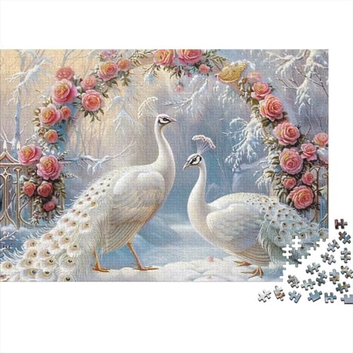 White Peacock Puzzle, 300 Teile Puzzle, Erwachsene Puzzle, Einzigartiges Puzzle, Familienpuzzle, Denkspiel 300pcs (40x28cm) von CPXSEMAZA