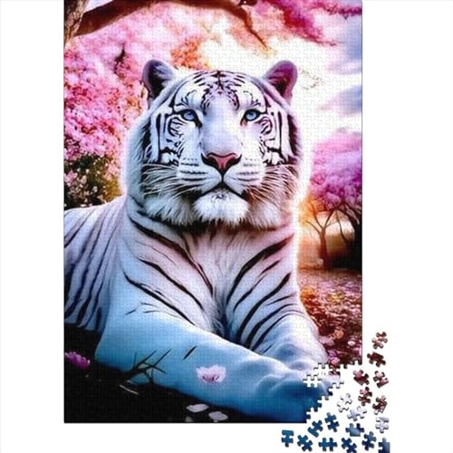 White Tiger Puzzle, 1000 Teile Puzzle, Erwachsene Puzzle, Einzigartiges Puzzle, Familienpuzzle, Denkspiel 1000pcs (75x50cm) von CPXSEMAZA