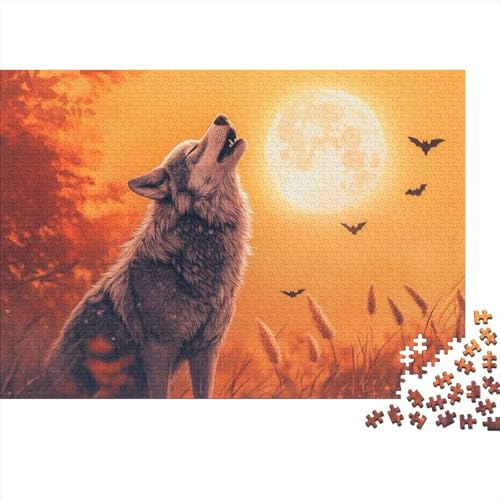 Wolf Jigsaw Puzzle Für Sohn/Kinder Familie Zusammen 300 Schlafzimmer Dekoration Puzzles Erwachsene 300 Stück Holz Puzzle Spiel Kinder Geschenk 300pcs (40x28cm) von CPXSEMAZA