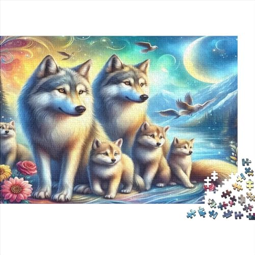 Wolf King Family Puzzle, 300 Teile Puzzle, Erwachsene Puzzle, Einzigartiges Puzzle, Familienpuzzle, Denkspiel 300pcs (40x28cm) von CPXSEMAZA