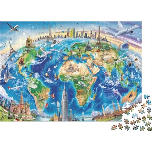 World Architecture Icons 1000-teilige Holzpuzzles Für Erwachsene. 1000-teilige Puzzles. Impossible Puzzle. 1000-teilige Puzzles Für Erwachsene Und Kinder Ab 12 Jahren 1000pcs (75x50cm) von CPXSEMAZA