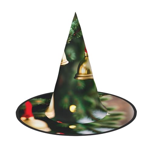 2 Stück Halloween-Hut – Weihnachtsbaum und Glocken Druck Hexen Dekor Party Hexenkostüm, spitze Hornkappe, festliches Geschenk 2 Stück Halloween-Hut – Weihnachtsbaum und Glocken Druck Hexen Dekor Party Hexenkostüm, spitze Hornkappe, festliches Geschenk von CPyuqw