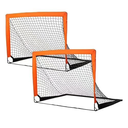 CQJJXKYC 2er-Pack 4' x 3' Fußballtornetz-Set, Pop-Up-Kinder-Übungsfußballtore für drinnen und draußen fußball Training Hallenfußballtraining von CQJJXKYC