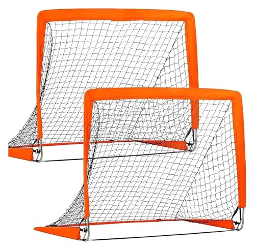 CQJJXKYC Kinder-Fußballtor-Set für Hinterhof-Indoor-Outdoor-Teamspiele, tragbare Pop-Up-Übungs-Fußballtore fußball Training Hallenfußballtraining(Orange) von CQJJXKYC