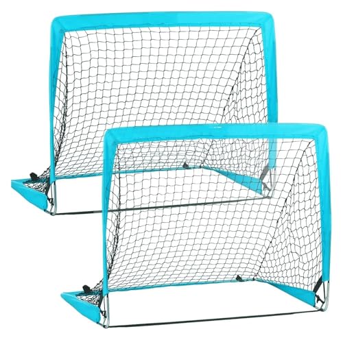 CQJJXKYC Tor-Set mit 2 Fußballtoren, Fußballnetz für Hinterhof-Indoor-Outdoor-Teamspiele, tragbare Pop-Up-Übungs-Fußballtore fußball Training Hallenfußballtraining(Light Green) von CQJJXKYC