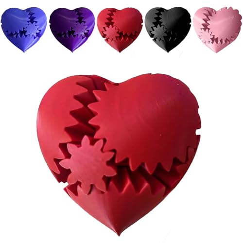 Herzförmiger Zahnradball, 3D-Gedruckter Zahnradball, Spinball oder Würfel, Zappelball, Spielzeug, Herz-Zahnradkugel – der Steampunk-Wunder-Zappelball, Zahnradkugel-Stressball (# 02) von CQSVUJ