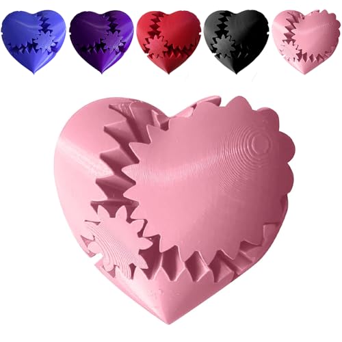 Herzförmiger Zahnradball, 3D-Gedruckter Zahnradball, Spinball oder Würfel, Zappelball, Spielzeug, Herz-Zahnradkugel – der Steampunk-Wunder-Zappelball, Zahnradkugel-Stressball (# 03) von CQSVUJ