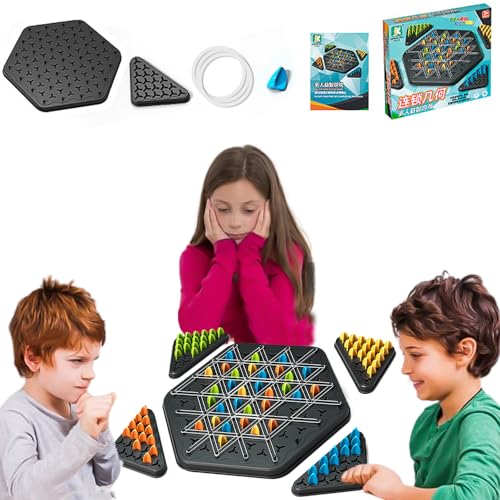Kettendreieck-Schachspiel, Triggle-Gummibandspiel, Triggle-Spiel, Kettenschach-Desktop-Puzzlespiel, interaktives Familienspiel zur Gebietseroberung, 2 bis 4 Spieler (1 Pc) von CQSVUJ