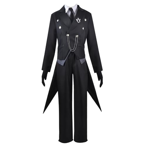 CR ROLECOS Anime Black Sebastian Michaelis Cosplay Outfit Schwarze Uniform Cosplay Kostüm Weihnachten Halloween Karneval Party Kostüm L von CR ROLECOS