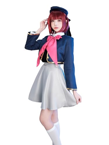 CR ROLECOS Anime Cosplay Set, Arima Kana Cosplay Kostüme Mit Wig, Halloween Karneval Geburtstag Party Outfits Weihnachtstag XL von CR ROLECOS