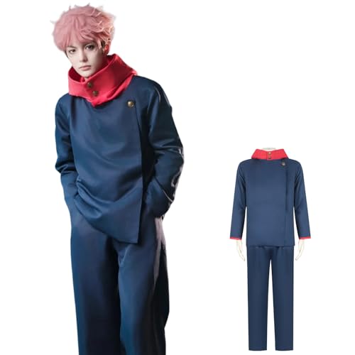 CR ROLECOS Anime Dark Blue · Itadori Yuji Cosplay Kostüm Outfit Uniform Komplettset Halloween für Karneval Kostüm L von CR ROLECOS