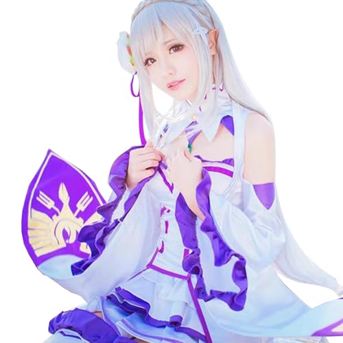 CR ROLECOS Anime Emilia Cosplay-Kostüm, Outfit "Re-Life In A Different World From Zero Maid", Uniform, Halloween, Party, Dress Up, Größe L von CR ROLECOS