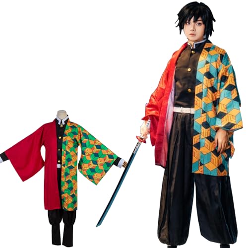 CR ROLECOS Anime Giyuu Tomioka cosplay Kostüm für Japanischer Anime Kimono demon cosplay Vollständiger Satz Halloween L von CR ROLECOS