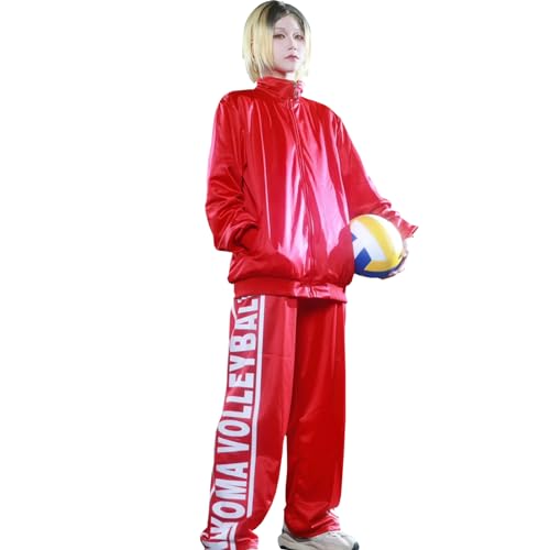 CR ROLECOS Anime Haikyuu!! Cosplay Kostüm High School Volleyball Uniform Jersey Kuroo Tetsurou und Kozume Kenma Cosplay Kostüm Volleyball Club Komplettes Set Halloween Party Dress Up Anzug M von CR ROLECOS