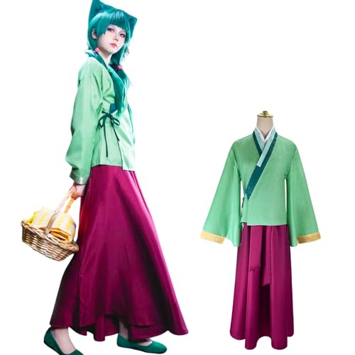 CR ROLECOS Anime The Apothecary Diaries Maomao Cosplay Kostüm Hanfu mit Perück Outfit Kleider Full Set Halloween Karneval Party Anzug L von CR ROLECOS