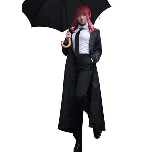 CR ROLECOS Chainsaw Man Cosplay Denji Makima Cosplay Outfit Kostüm Power Uniform Herren Schwarze Jacke Anzug Set Halloween S von CR ROLECOS