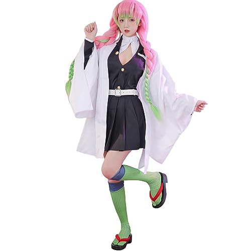 CR ROLECOS Demon slayer mitsuri cosplay kimono Kostüm für mitsuri cosplay kostüm Outfit Set Halloween S von CR ROLECOS