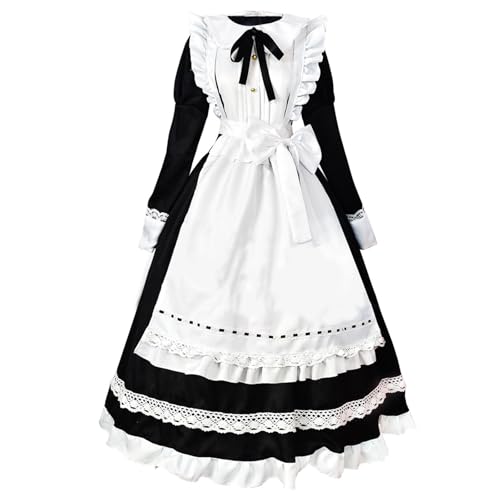 CR ROLECOS Dienstmädchen-Outfit Kostüm – viktorianisches Lolita-Kleid – Übergröße 5XL – Schwarz – Halloween CR ROLECOS Dienstmädchen-Outfit Kostüm – viktorianisches Lolita-Kleid – Übergröße 5XL – Schwarz – Halloween von CR ROLECOS