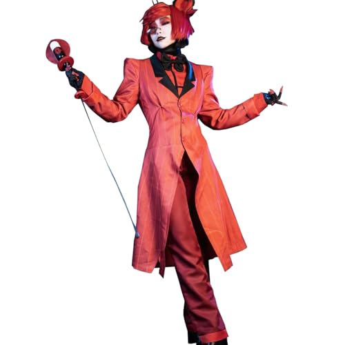 CR ROLECOS Hazbin Hotel Alastor Cosplay Kostüm Engel Staub Helluva Boss Blitzo Jacke Outfits Set XXL von CR ROLECOS