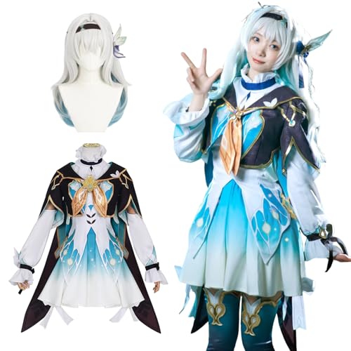 CR ROLECOS Honkai Star Rail Firefly Cosplay Spiel Charakter Firefly Kostüm Outfit mit Perücke Uniform Full Set Halloween Karneval Dress Up Anzug L von CR ROLECOS