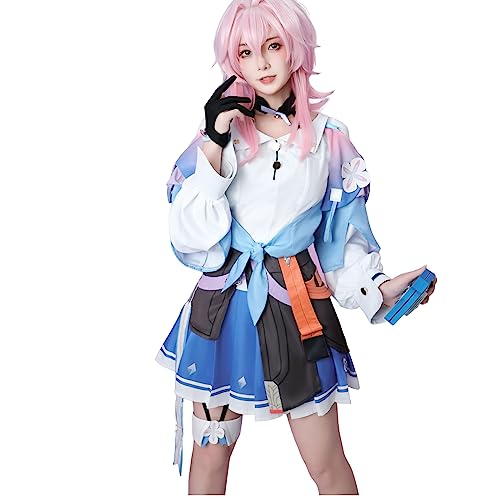 CR ROLECOS Honkai Star Rail March 7th Cosplay Kostüm Outfit Spielfiguren Uniform Full Set Halloween Karneval Party Dress Up XS von CR ROLECOS